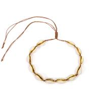 Colliers coquillage, coquille, avec corde de cire, coquille, bijoux de mode & Style bohème & réglable & pour femme, 25mm, Longueur:32.5 cm, Vendu par PC