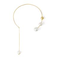 Brass Jewelry Set earring & necklace with Copper Coated Plastic & Plastic Pearl Round plated fashion jewelry & for woman nickel lead & cadmium free Sold By PC