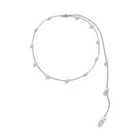 Body Chain Smycken, Järn, med Plast Pearl, med 28.5cm extender kedja, platina pläterad, justerbar & för kvinna, platina färg, nickel, bly och kadmium gratis, Längd 45 cm, Säljs av PC