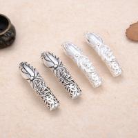925 Sterling Silver Curved Tube Beads plated hollow Approx 7mm Sold By PC