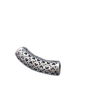 925 Sterling Silver Curved Tube Beads, polished, hollow, original color, 22.50x5.50mm, Hole:Approx 4mm, Sold By PC