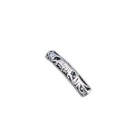 925 Sterling Silver Curved Tube Beads, polished, hollow, original color, 34.50x6mm, Hole:Approx 3.2mm, Sold By PC