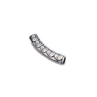925 Sterling Silver Curved Tube Beads, polished, original color, 35.20x6mm, Hole:Approx 4.7mm, Sold By PC