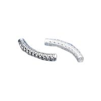 925 Sterling Silver Curved Tube Beads polished Sold By PC