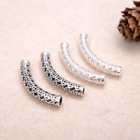 925 Sterling Silver Curved Tube Beads polished hollow Approx 3.7mm Sold By PC