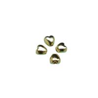 925 ασημένιο ασήμι Spacer Χάντρα, Καρδιά, χρώμα επίχρυσο, χρυσός, 5.40x5.40mm, Τρύπα:Περίπου 1mm, Sold Με PC