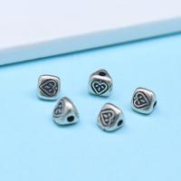 Argent sterling 925 perle d'entretoise, triangle, poli, couleur originale, 4.40x4.10mm, Trou:Environ 1mm, Vendu par PC