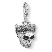 Cubic Zirconia Micro Pave 925 Sterling Silver Pendant, Skull, polished, micro pave cubic zirconia, original color, 20x14mm, Sold By PC
