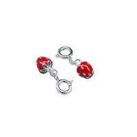 925 Sterling Silver Lobster Clasp Charm, Strawberry, DIY & epoxy gel, red, 5.80x18.30mm, Hole:Approx 3mm, Sold By PC