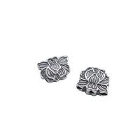 925 Sterling Silver Beads, Lotus, DIY, silver color, 5.70x10.60x8.50mm, Hole:Approx 1mm, Sold By PC