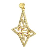 Cubic Zirconia Micro Pave Brass Pendant gold color plated fashion jewelry & micro pave cubic zirconia & for woman golden Approx 3.5mm Sold By Lot