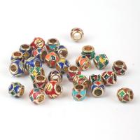 Tibetan Style Jewelry Beads, gold color plated, DIY & enamel, more colors for choice, nickel, lead & cadmium free, 6x7mm, Sold By PC