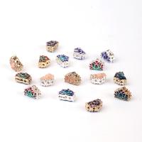 Bijoux de perles en alliage de Zinc , fleur, Placage, DIY & émail, plus de couleurs à choisir, protéger l'environnement, sans nickel, plomb et cadmium, 5x7x10mm, Vendu par PC