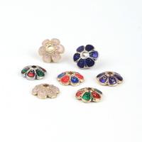 Tibetan Style Bead Cap, Flower, plated, DIY & enamel, more colors for choice, nickel, lead & cadmium free, 9x9mm, Sold By PC