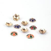 Tibetan Style Bead Cap, Flower, gold color plated, DIY & enamel, more colors for choice, nickel, lead & cadmium free, 7x7mm, Sold By PC