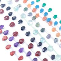 Gemstone Jewelry Beads, Teardrop, DIY & different materials for choice & faceted, more colors for choice, 6x9mm, Approx 32PCs/Strand, Sold By Strand