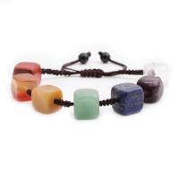 pierre gemme bracelet, avec cordon de polyester, unisexe & réglable & styles différents pour le choix, couleurs mélangées, Longueur:17-23 cm, Vendu par PC