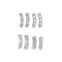 99% Sterling Silver Curved Tube Beads, polished, different styles for choice, original color, Sold By PC