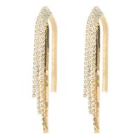 Rhinestone Earring, Tibetan Style, Tassel, plated, for woman & with rhinestone, more colors for choice, nickel, lead & cadmium free, 25x110mm, Sold By Pair