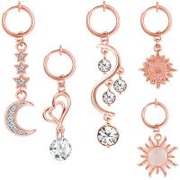 316L Stainless Steel Belly Ring, plated, 5 pieces & Unisex & with rhinestone, more colors for choice, 42mm,45mm,50mm,33mm,40mm, 50Sets/Lot, Sold By Lot