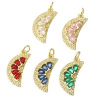 Cubic Zirconia Micro Pave Brass Pendant gold color plated DIY Approx 3mm Sold By PC