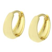 Messing Huggie Hoop Earring, gold plated, voor vrouw, 5x12x12mm, 10paren/Lot, Verkocht door Lot