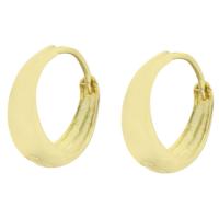 Messing Huggie Hoop Earring, gold plated, voor vrouw, 6x16x16.50mm, 10paren/Lot, Verkocht door Lot