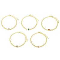Cubic Zirconia Micro Pave Brass Bracelet, gold color plated, DIY & micro pave cubic zirconia, more colors for choice, Length:Approx 9 Inch, Sold By PC