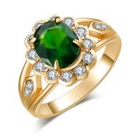 Vještački dijamant Ring Finger, Cink Alloy, KC zlatna boja pozlatom, modni nakit & različite veličine za izbor & za žene & s Rhinestone, nikal, olovo i kadmij besplatno, Prodano By PC