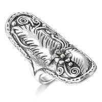 Cink Alloy Finger Ring, starinski srebrne boje pozlaćen, modni nakit & različite veličine za izbor & za žene, nikal, olovo i kadmij besplatno, 51x20mm, Prodano By PC