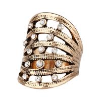Cink Alloy Finger Ring, pozlaćen, modni nakit & različite veličine za izbor & za žene & s Rhinestone, više boja za izbor, nikal, olovo i kadmij besplatno, 28mm, Prodano By PC