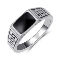 Cink Alloy Finger Ring, starinski srebrne boje pozlaćen, modni nakit & različite veličine za izbor & za žene & emajl, nikal, olovo i kadmij besplatno, 8mm, Prodano By PC
