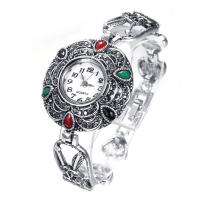 Women Watch Bracelet, Tibetan Style, with Resin, antique silver color plated, fashion jewelry & for woman & with rhinestone, nickel, lead & cadmium free, Length:Approx 7.48 Inch, Sold By PC