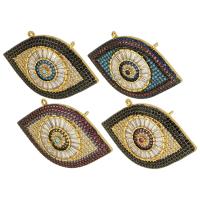 Evil Eye Pendants Brass gold color plated fashion jewelry & DIY & micro pave cubic zirconia & for woman Approx 1mm Sold By Lot