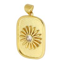 Cubic Zirconia Micro Pave Brass Pendant gold color plated fashion jewelry & DIY & micro pave cubic zirconia & for woman golden Approx 3.5mm Sold By Lot