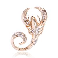 Zinc Alloy Brooches Scorpion plated for woman & with rhinestone nickel lead & cadmium free Sold By PC