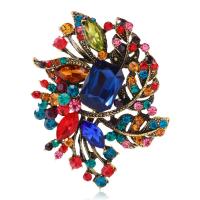 Crystal Brooch Zinc Alloy with Crystal plated for woman & with rhinestone nickel lead & cadmium free Sold By PC