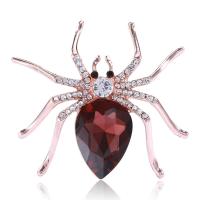 Crystal Brooch Zinc Alloy with Crystal Spider plated for woman & with rhinestone nickel lead & cadmium free Sold By PC
