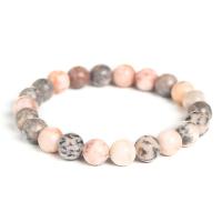 Zebra Jasper Bracelet, Round, Unisex & different size for choice, mixed colors, Length:Approx 18 cm, Sold By PC