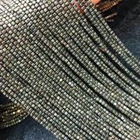 Perles bijoux en pierres gemmes, Chalcopyrite, cadre, poli, DIY & facettes, 2-2.5mm, Vendu par Environ 38 cm brin