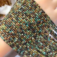 Perles turquoises, turquoise naturelle, cadre, poli, DIY & facettes, multicolore, 2-2.5mm, Vendu par Environ 38 cm brin