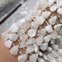 Mondstein Perlen, Tropfen, poliert, DIY, weiß, 10-15mm, verkauft per ca. 38 cm Strang