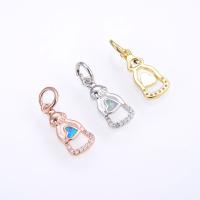Cubic Zirconia Micro Pave Brass Pendant with Opal Bottle plated DIY & micro pave cubic zirconia nickel lead & cadmium free Sold By PC