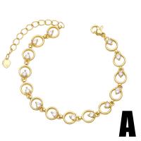 Brass Bracelet, with 2 extender chain, 18K gold plated, different styles for choice & micro pave cubic zirconia & for woman, golden, nickel, lead & cadmium free, 16x9mm, Length:6.1 Inch, Sold By PC