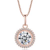 Cubic Zircon Micro Pave Brass Necklace Round plated micro pave cubic zirconia & for woman nickel lead & cadmium free Length 50-60 cm Sold By PC