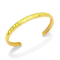 Brass Cuff Bangle Heart 18K gold plated for woman & enamel nickel lead & cadmium free Sold By PC
