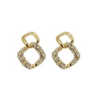 Zinklegierung Ohrringe, mit Kunststoff Perlen, Modeschmuck & für Frau & mit Strass, goldfarben, frei von Nickel, Blei & Kadmium, 28x20mm, verkauft von Paar