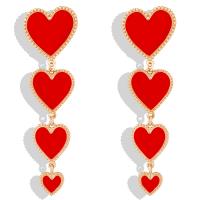 Zinc Alloy Drop Earrings Heart fashion jewelry & for woman & enamel nickel lead & cadmium free Sold By Pair