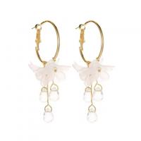 Zinc Alloy Drop Earrings with Crystal fashion jewelry & for woman golden nickel lead & cadmium free 60mm Sold By Pair