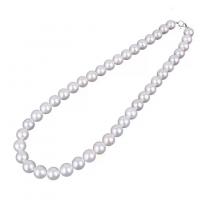 Plastic Pearl Necklace with Zinc Alloy fashion jewelry & for woman white 8mm Length Approx 15.75 Inch Sold By PC